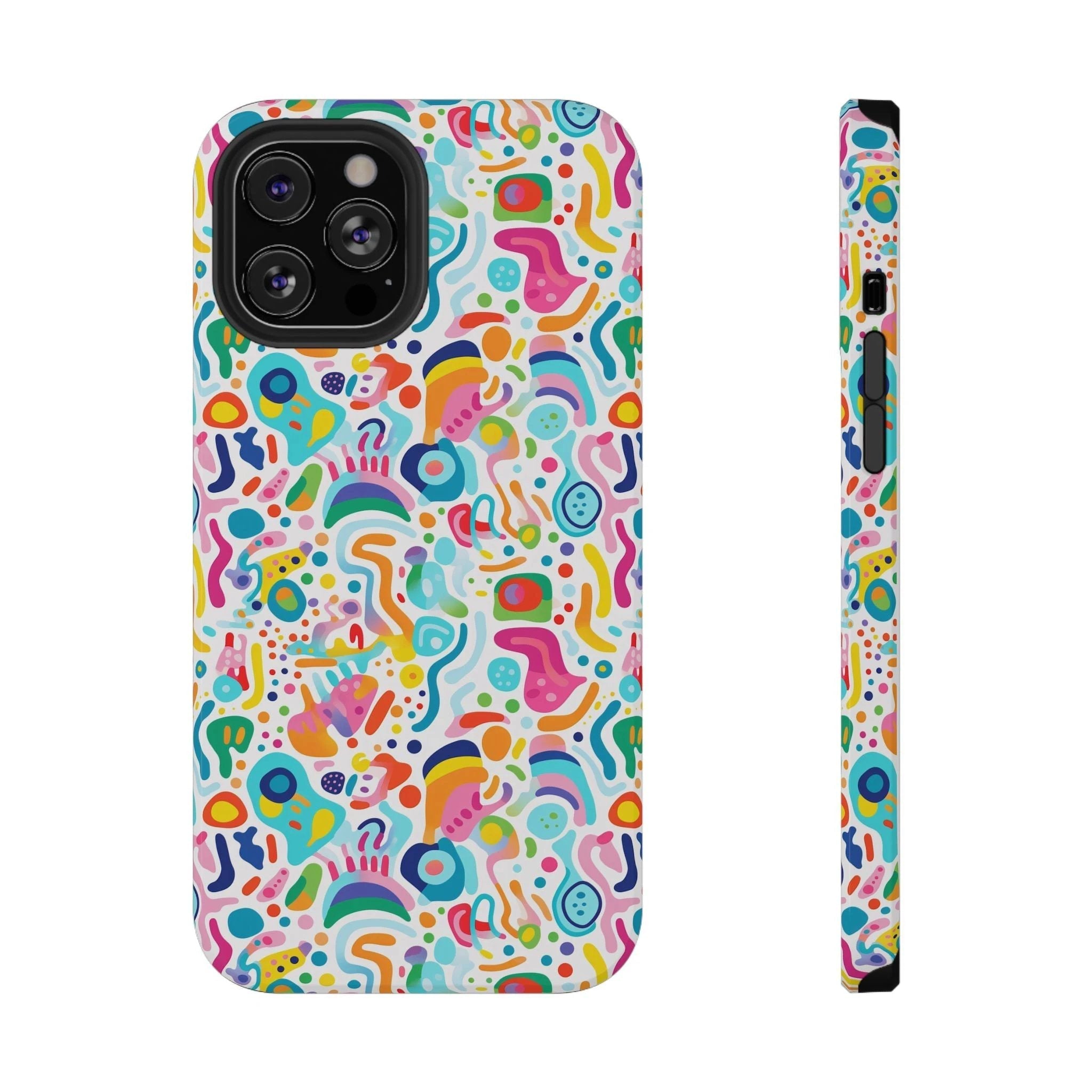 Bespattered Facade Rainbow Doodles Impact-Resistant Case by Bespattered Facade