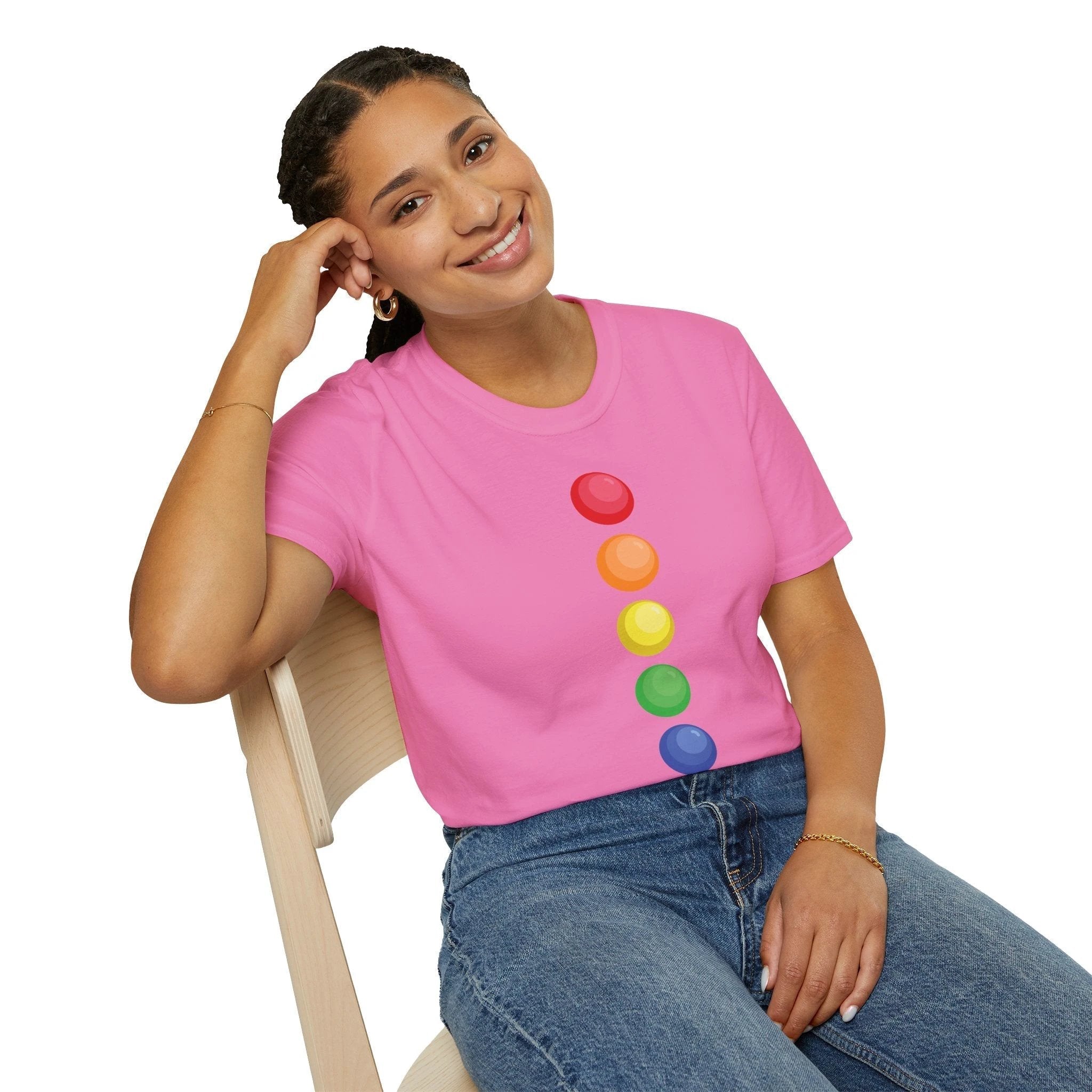 Bespattered Facade Rainbow Dots Unisex Softstyle T-Shirt by Bespattered Facade