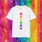 Bespattered Facade Rainbow Dots Unisex Softstyle T-Shirt by Bespattered Facade