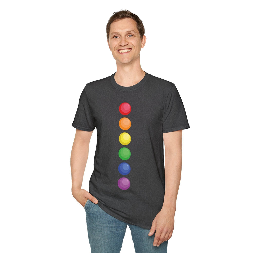 Bespattered Facade Rainbow Dots Unisex Softstyle T-Shirt by Bespattered Facade