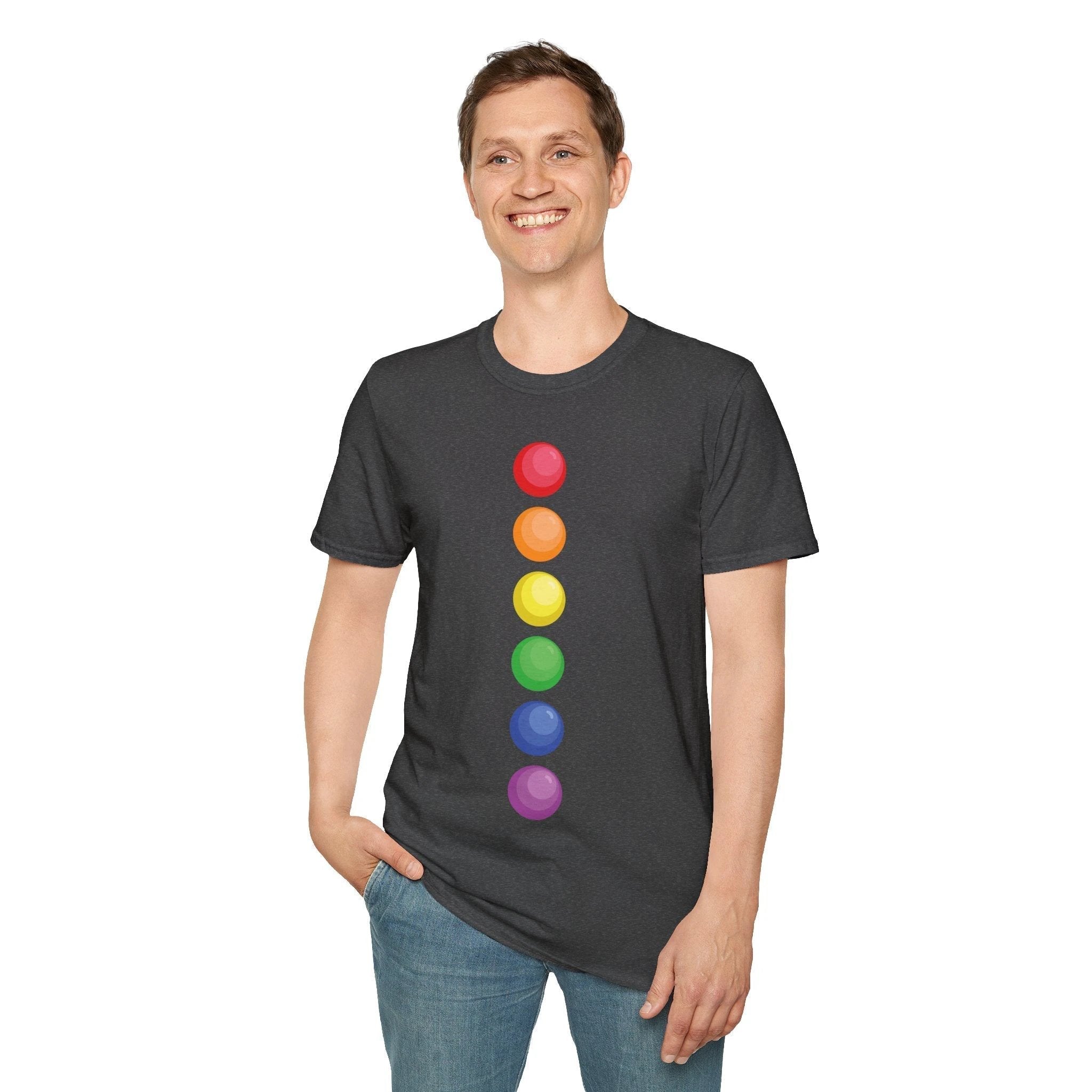 Bespattered Facade Rainbow Dots Unisex Softstyle T-Shirt by Bespattered Facade