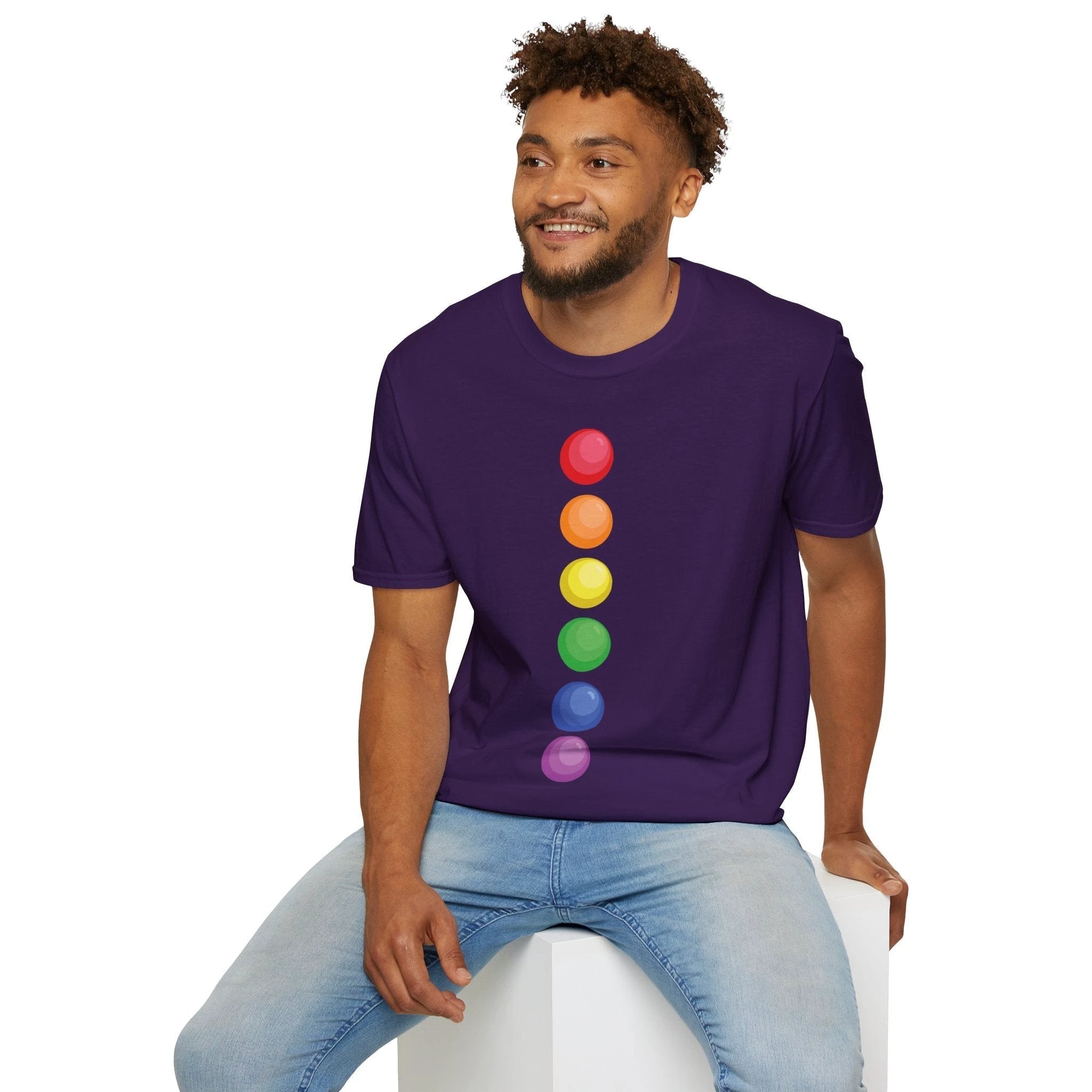 Bespattered Facade Rainbow Dots Unisex Softstyle T-Shirt by Bespattered Facade