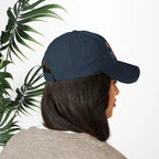 Bespattered Facade "Rainbow Is the New Black" Colorful Embroidered Distressed Dad Hat by Bespattered Facade