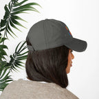 Bespattered Facade "Rainbow Is the New Black" Colorful Embroidered Distressed Dad Hat by Bespattered Facade