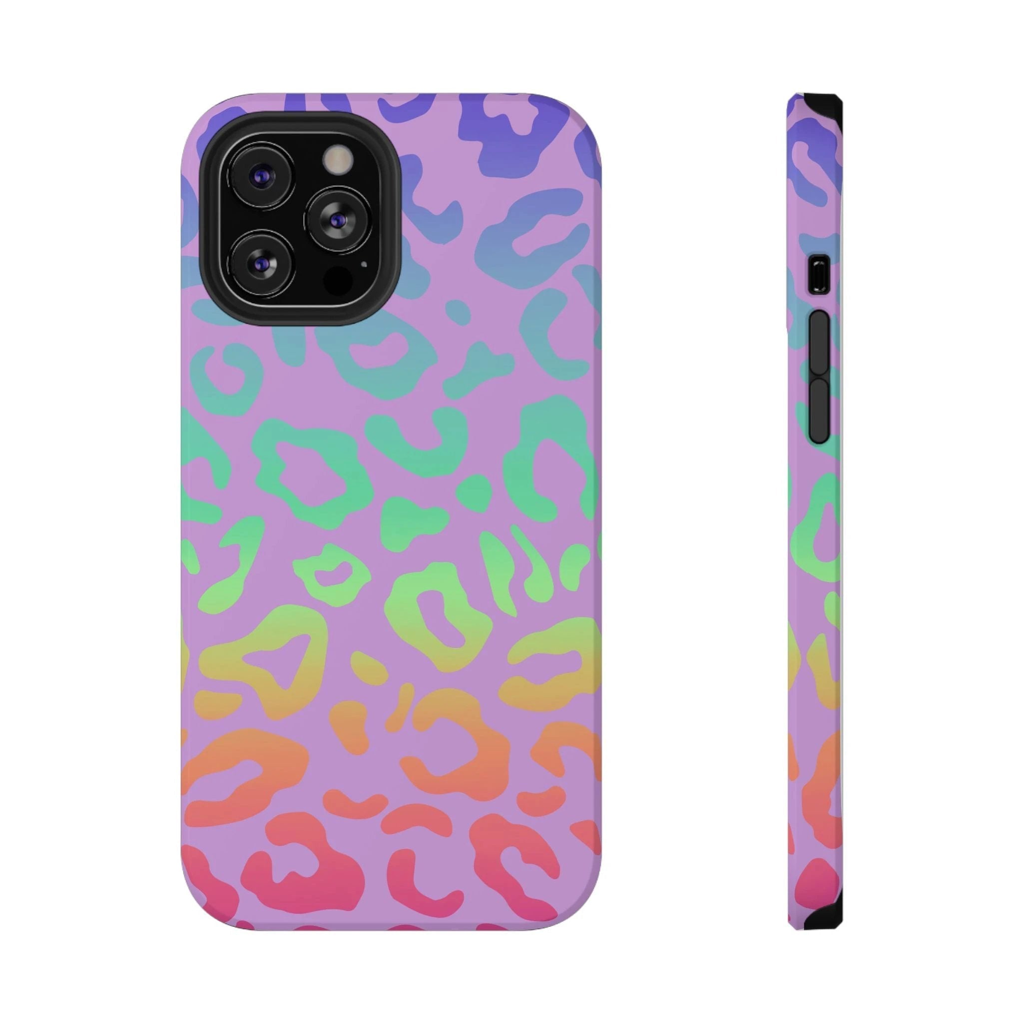 Bespattered Facade Rainbow Leopard Impact-Resistant Case by Bespattered Facade