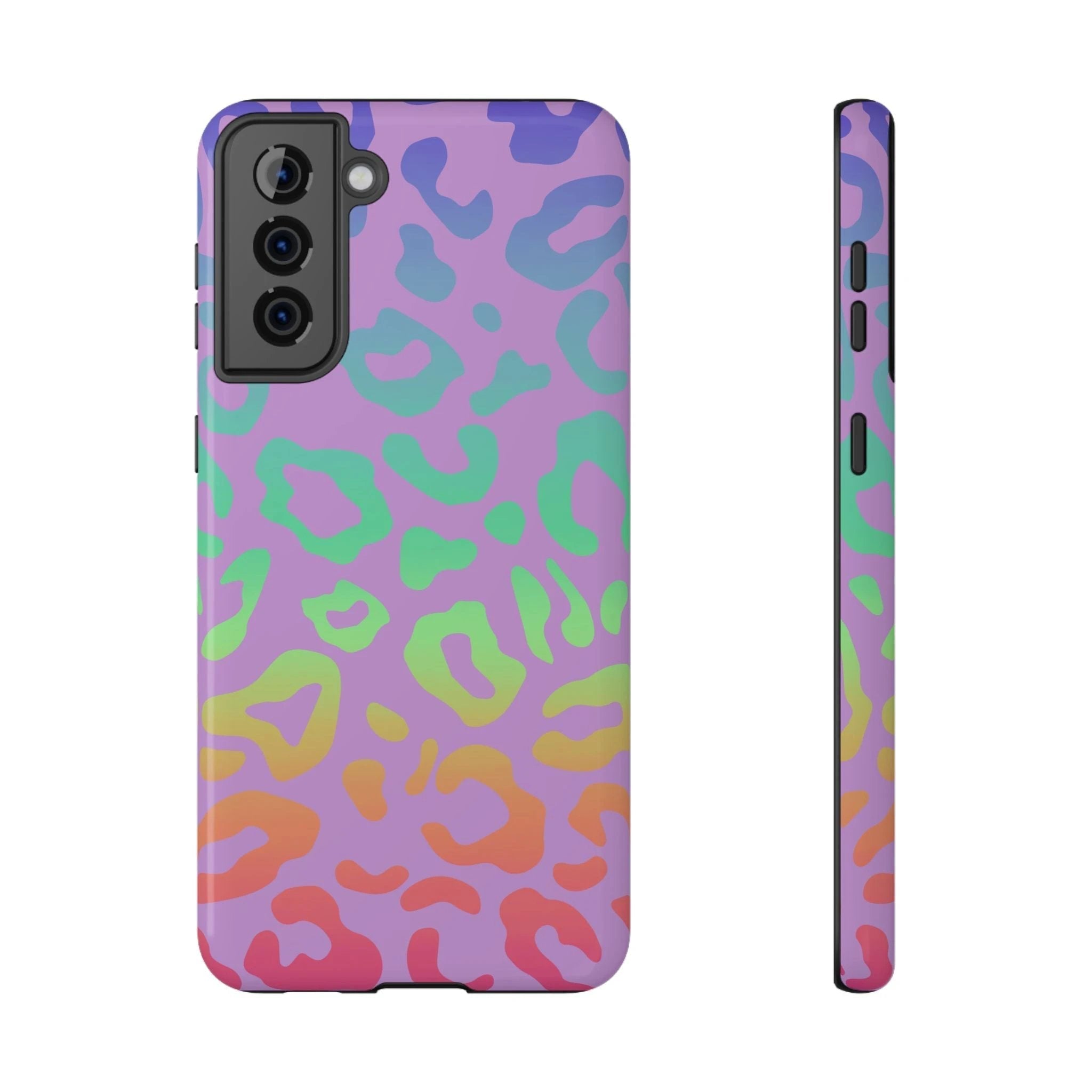 Bespattered Facade Rainbow Leopard Impact-Resistant Case by Bespattered Facade
