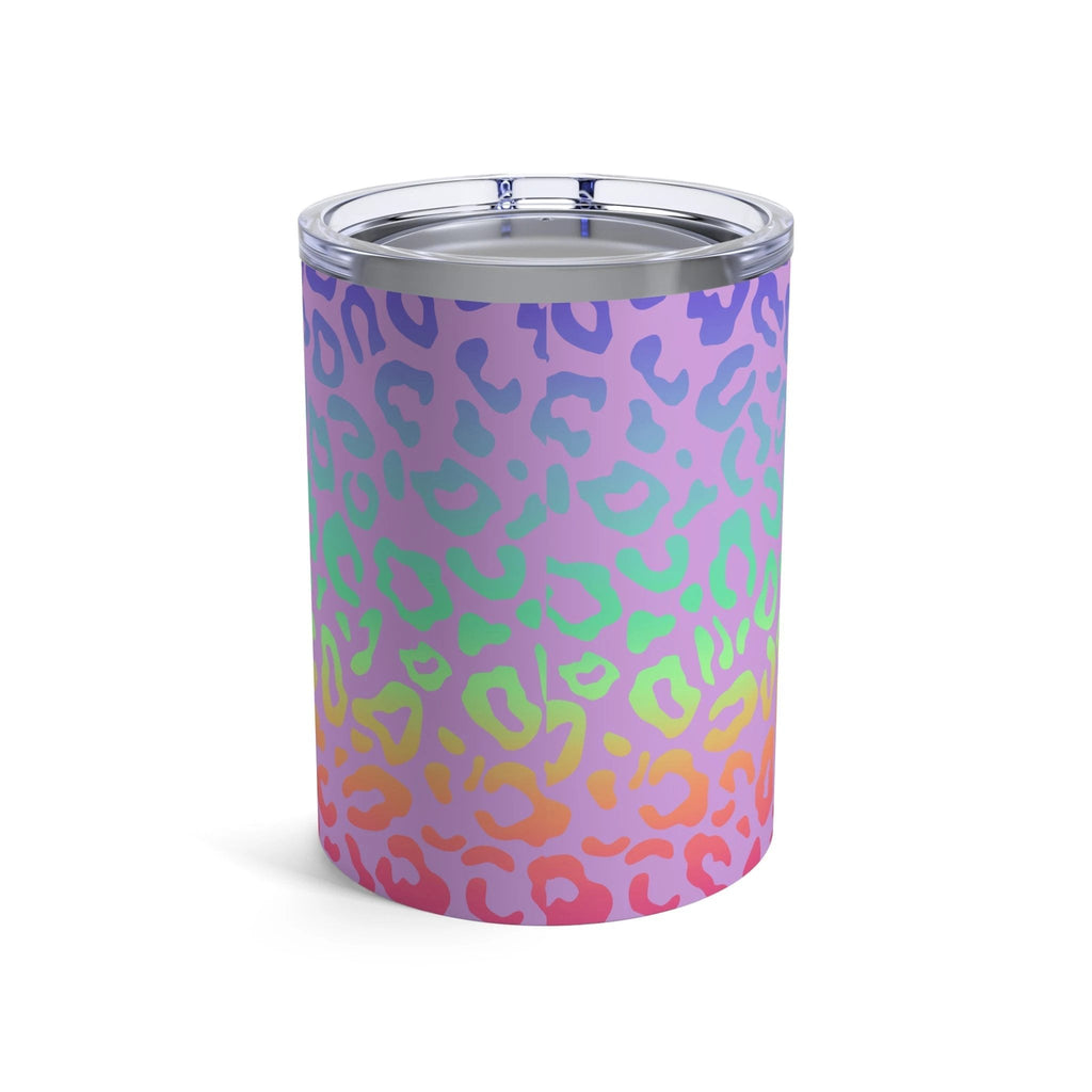 Bespattered Facade Rainbow Leopard Tumbler 10oz by Bespattered Facade
