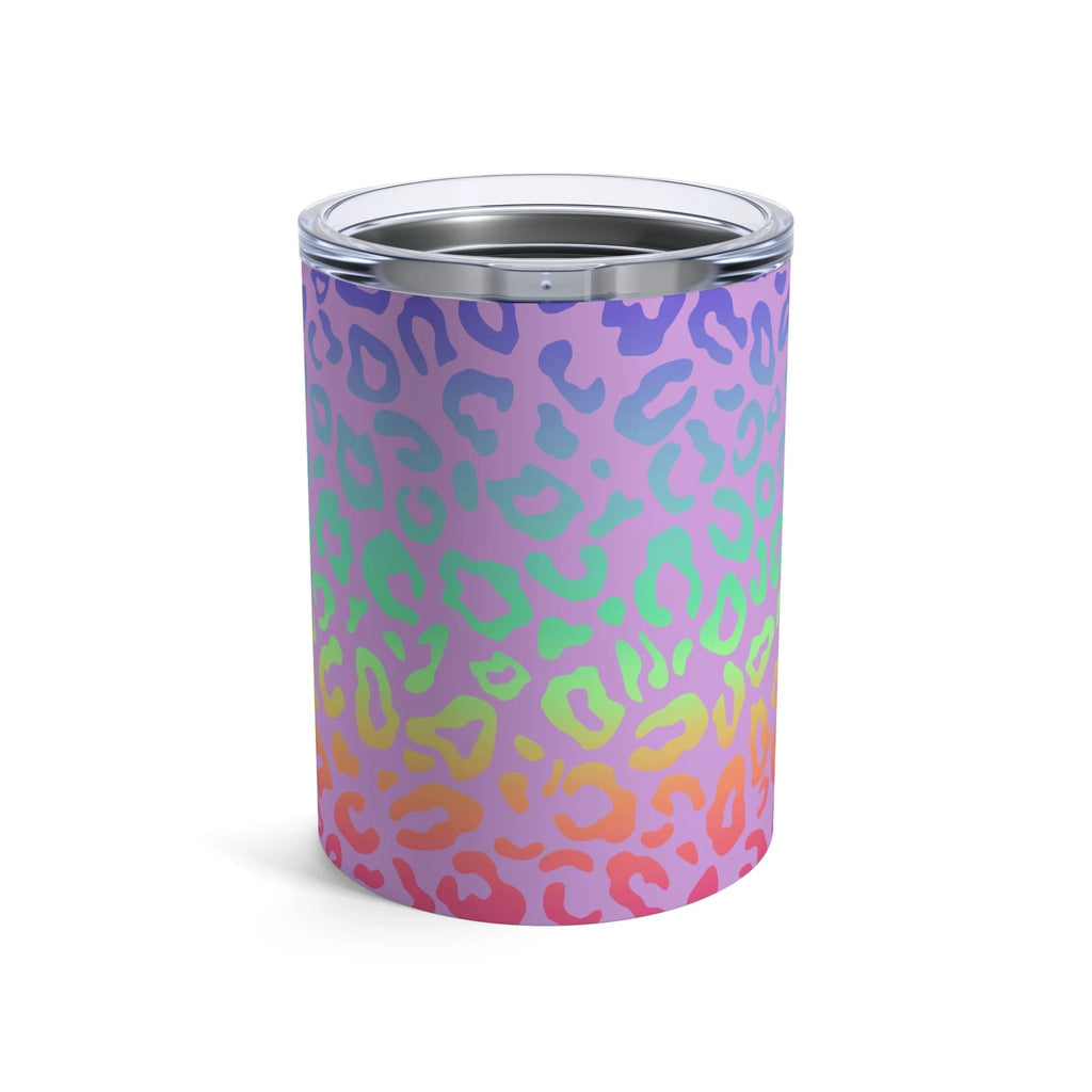 Bespattered Facade Rainbow Leopard Tumbler 10oz by Bespattered Facade