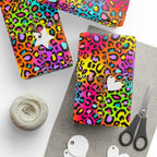 Bespattered Facade Rainbow Leopard Wrapping Paper | Three Sizes | Glossy or Matte by Bespattered Facade