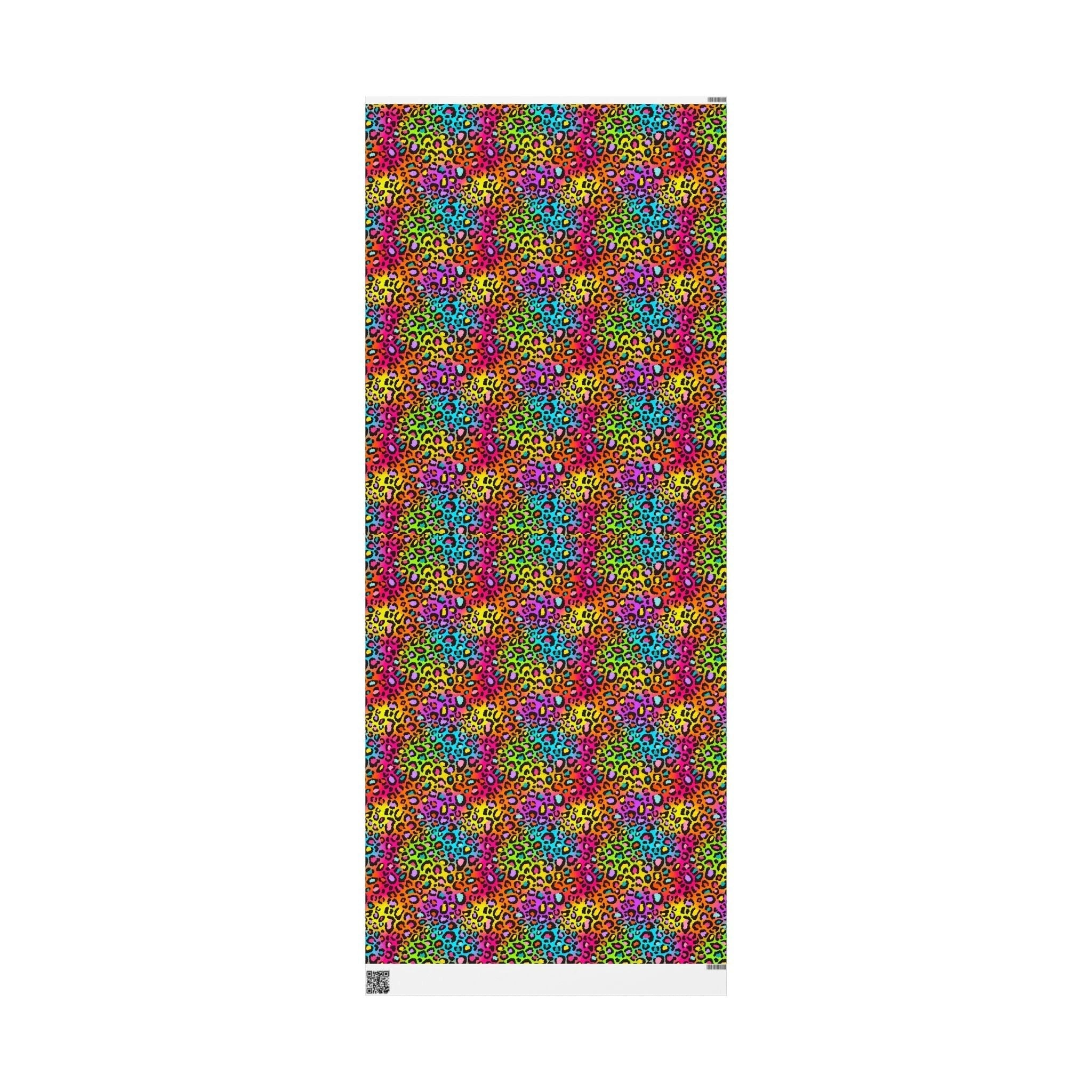 Bespattered Facade Rainbow Leopard Wrapping Paper | Three Sizes | Glossy or Matte by Bespattered Facade