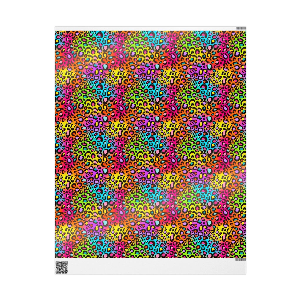 Bespattered Facade Rainbow Leopard Wrapping Paper | Three Sizes | Glossy or Matte by Bespattered Facade