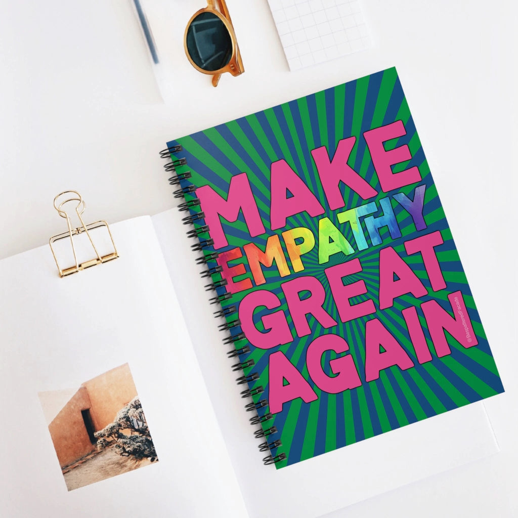 Bespattered Facade Rainbow Make Empathy Great Again Spiral Notebook - Lined Pages by Bespattered Facade