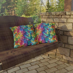 Bespattered Facade Rainbow Mosaic UV-Resistant Outdoor Pillows | 4 Sizes by Bespattered Facade