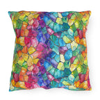 Bespattered Facade Rainbow Mosaic UV-Resistant Outdoor Pillows | 4 Sizes by Bespattered Facade
