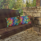 Bespattered Facade Rainbow Mosaic UV-Resistant Outdoor Pillows | 4 Sizes by Bespattered Facade