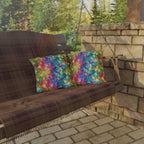 Bespattered Facade Rainbow Mosaic UV-Resistant Outdoor Pillows | 4 Sizes by Bespattered Facade