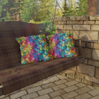 Bespattered Facade Rainbow Mosaic UV-Resistant Outdoor Pillows | 4 Sizes by Bespattered Facade