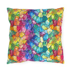 Bespattered Facade Rainbow Mosaic UV-Resistant Outdoor Pillows | 4 Sizes by Bespattered Facade