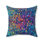 Bespattered Facade Rainbow Party Dots Square Throw Pillow | 4 Sizes by Bespattered Facade