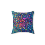 Bespattered Facade Rainbow Party Dots Square Throw Pillow | 4 Sizes by Bespattered Facade