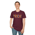 Bespattered Facade Rainbow Pride Ribbon Letters Unisex Softstyle T-Shirt by Bespattered Facade