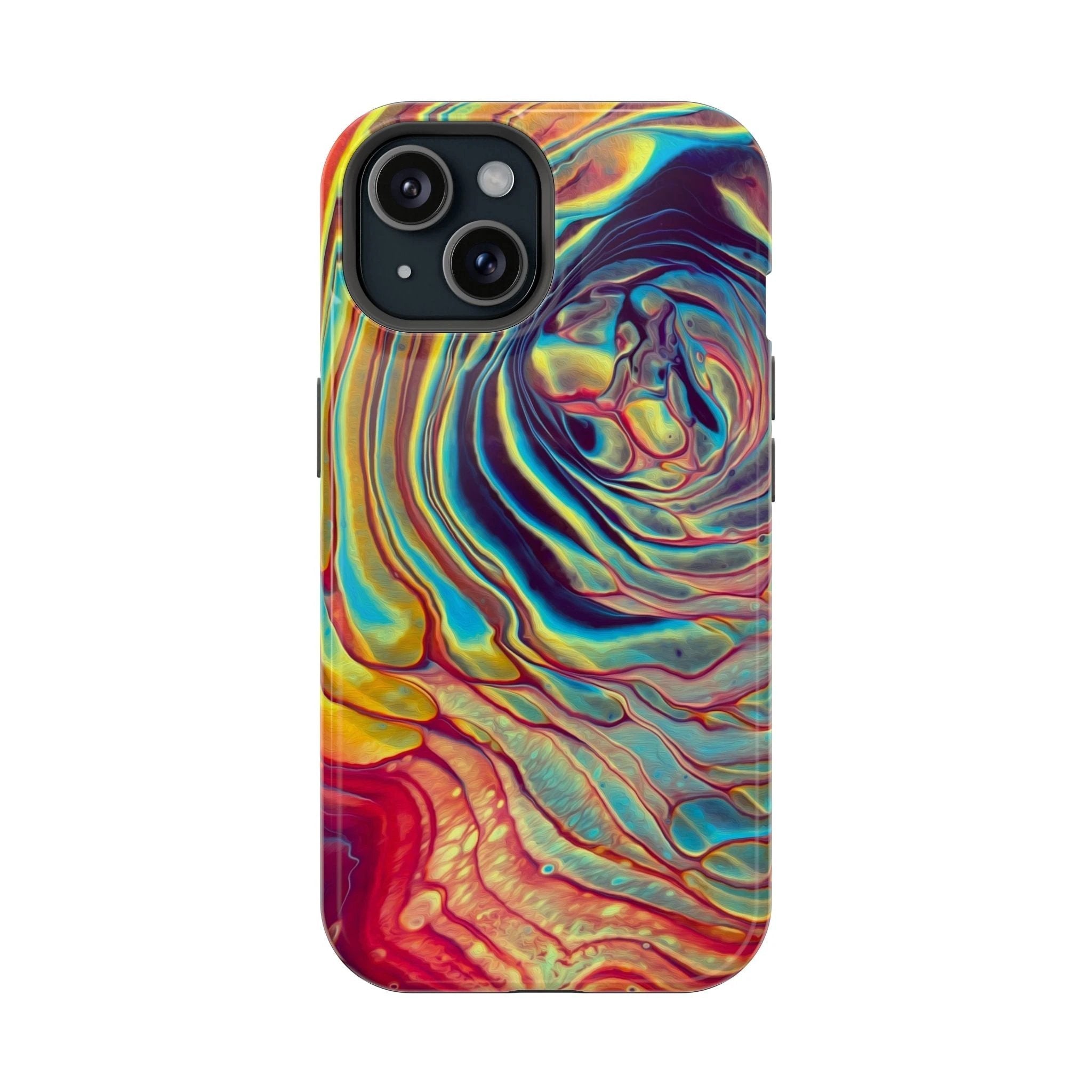 Bespattered Facade Rainbow Rings Abstract Art MagSafe Tough Case by Bespattered Facade