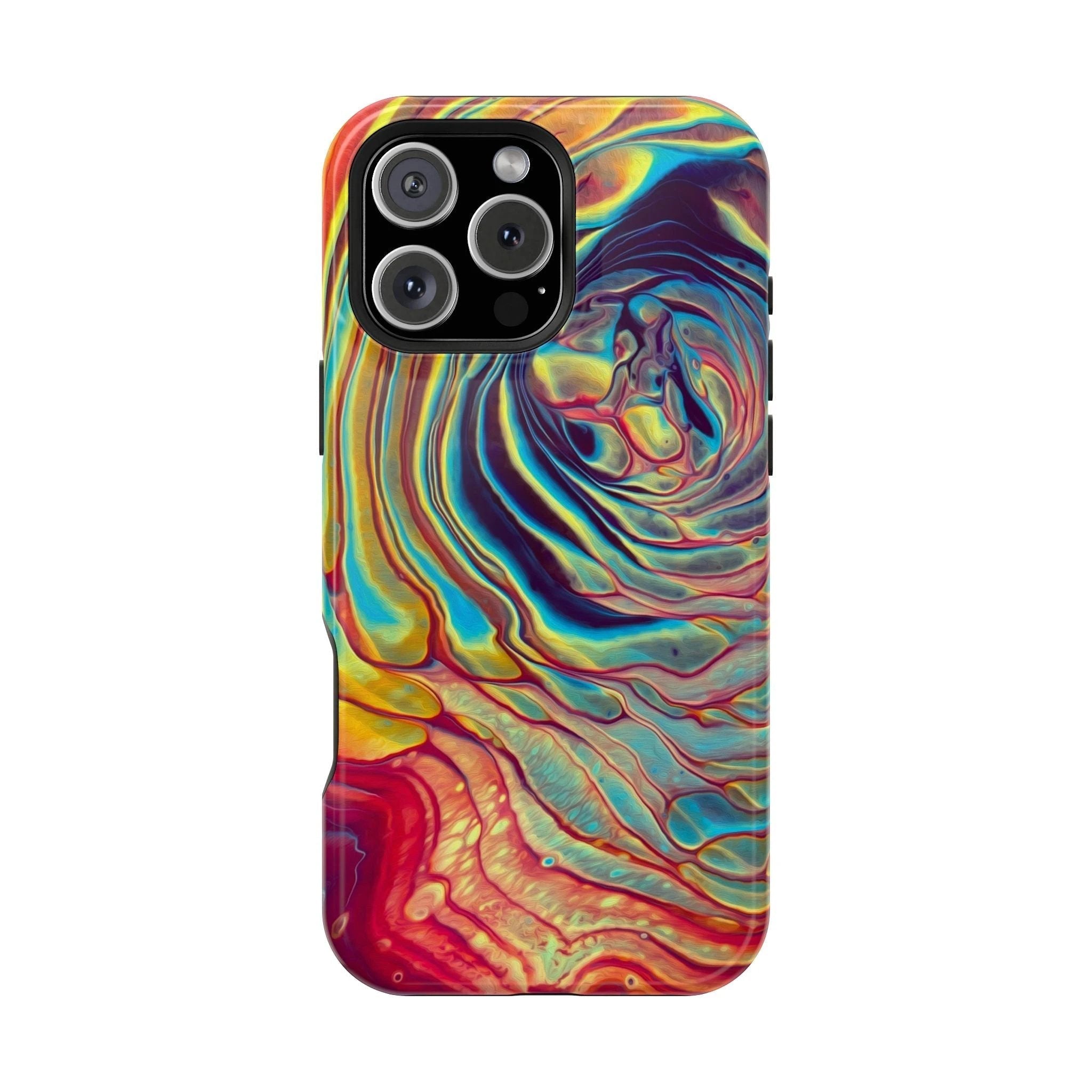 Bespattered Facade Rainbow Rings Abstract Art MagSafe Tough Case by Bespattered Facade