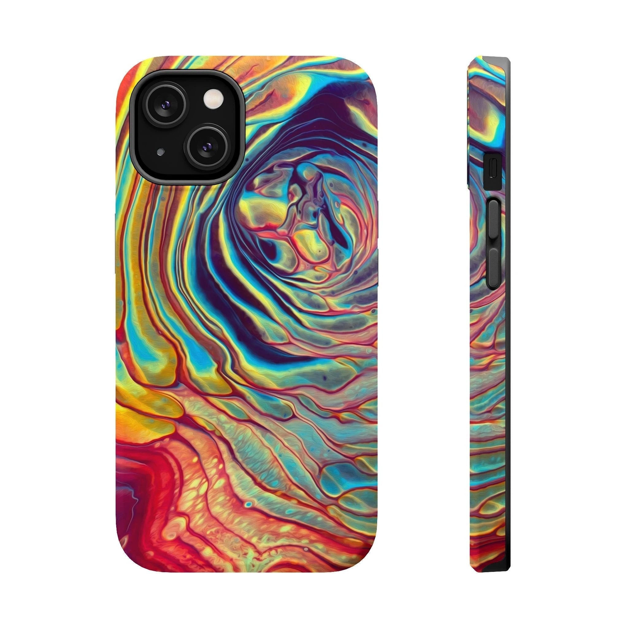 Bespattered Facade Rainbow Rings Abstract Art MagSafe Tough Case by Bespattered Facade