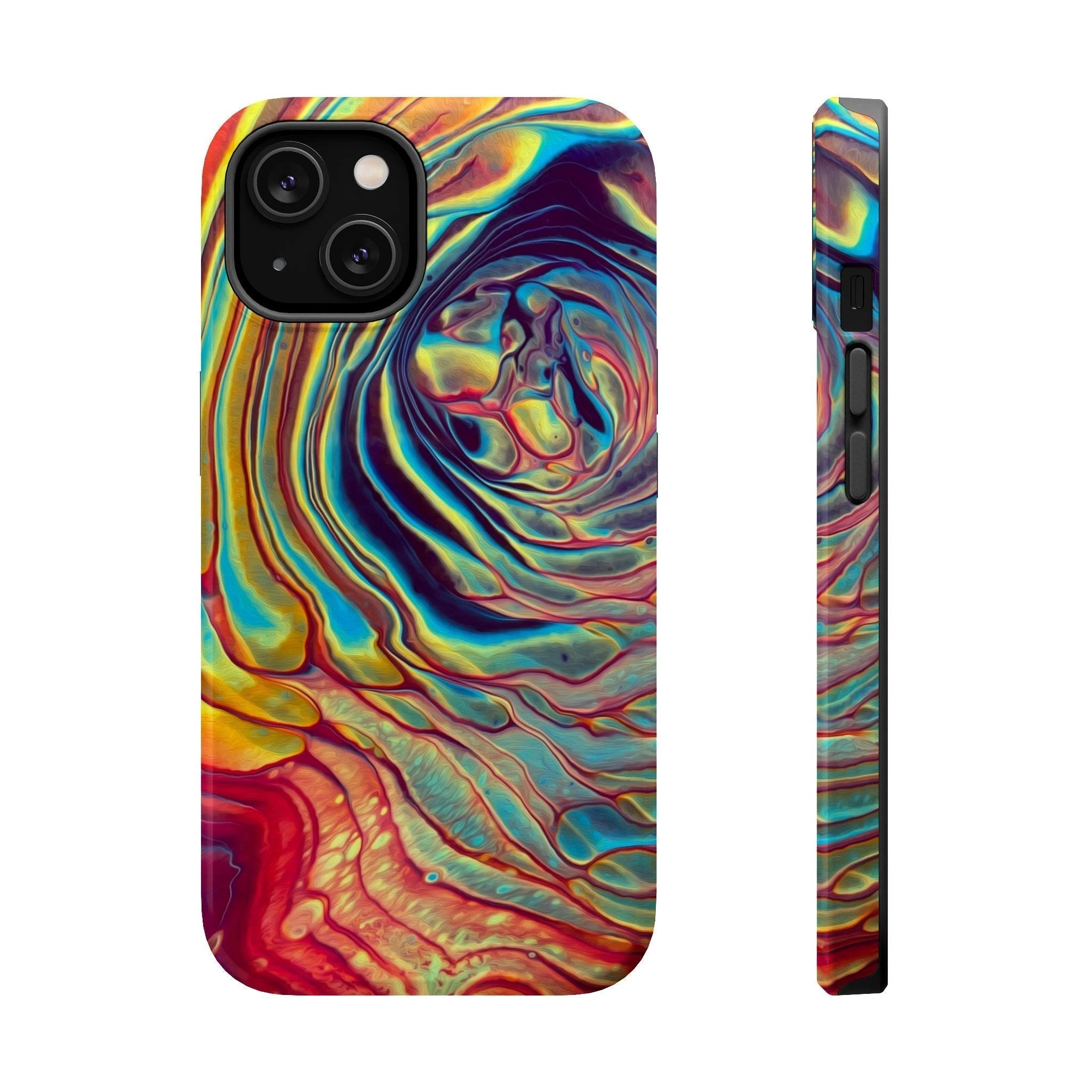 Bespattered Facade Rainbow Rings Abstract Art MagSafe Tough Case by Bespattered Facade
