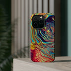 Bespattered Facade Rainbow Rings Abstract Art MagSafe Tough Case by Bespattered Facade