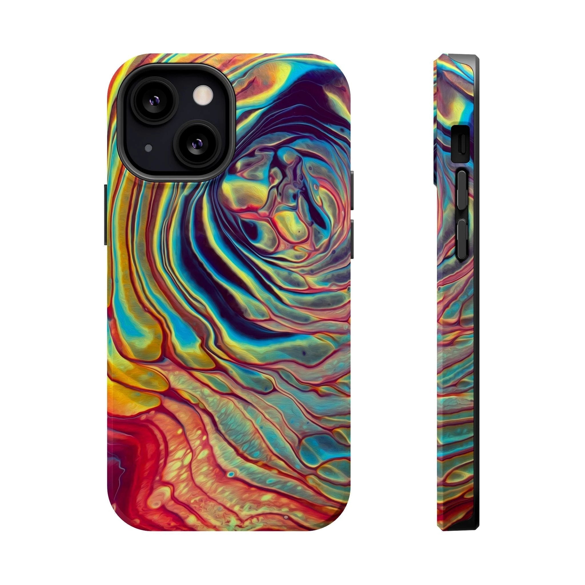 Bespattered Facade Rainbow Rings Abstract Art MagSafe Tough Case by Bespattered Facade
