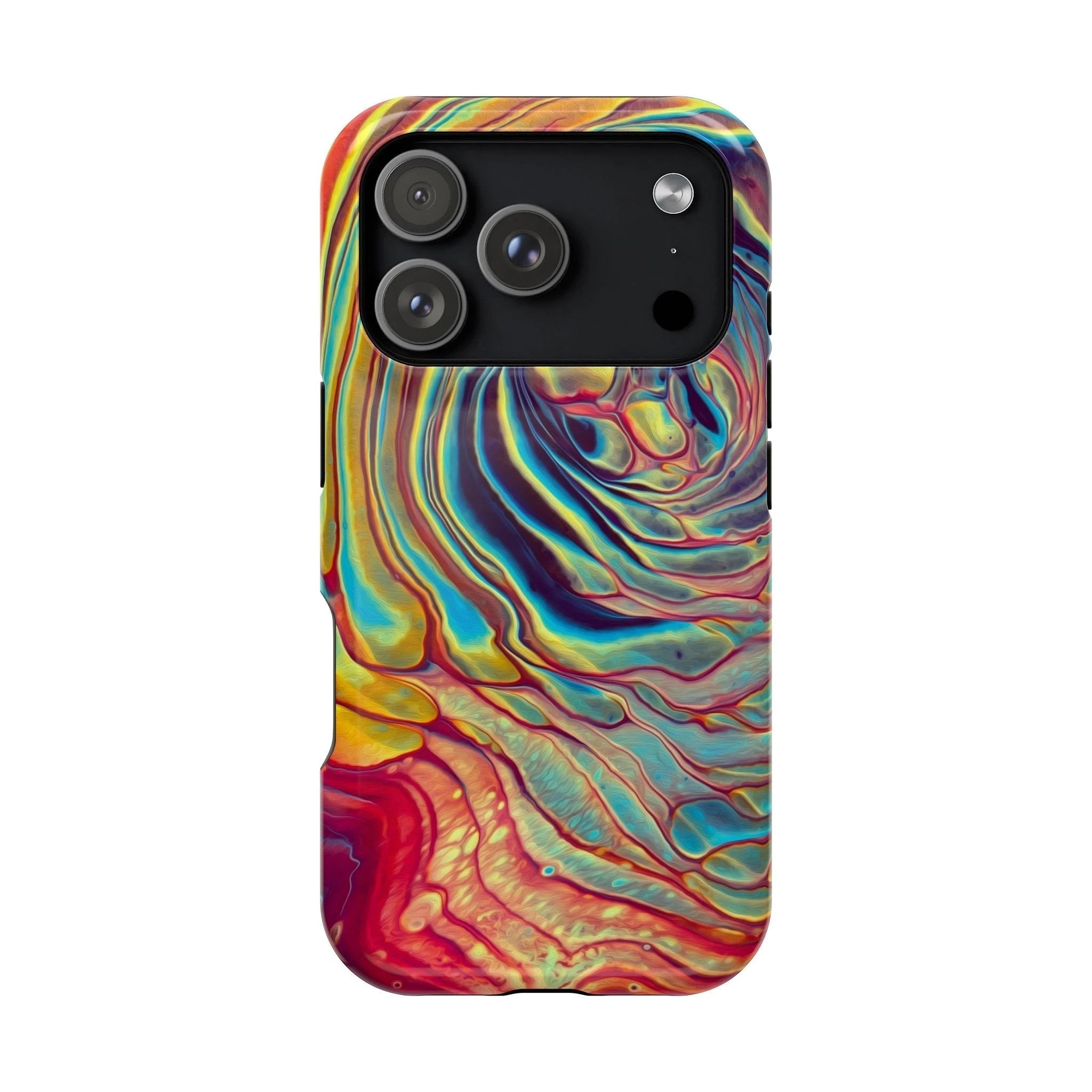 Bespattered Facade Rainbow Rings Abstract Art MagSafe Tough Case by Bespattered Facade