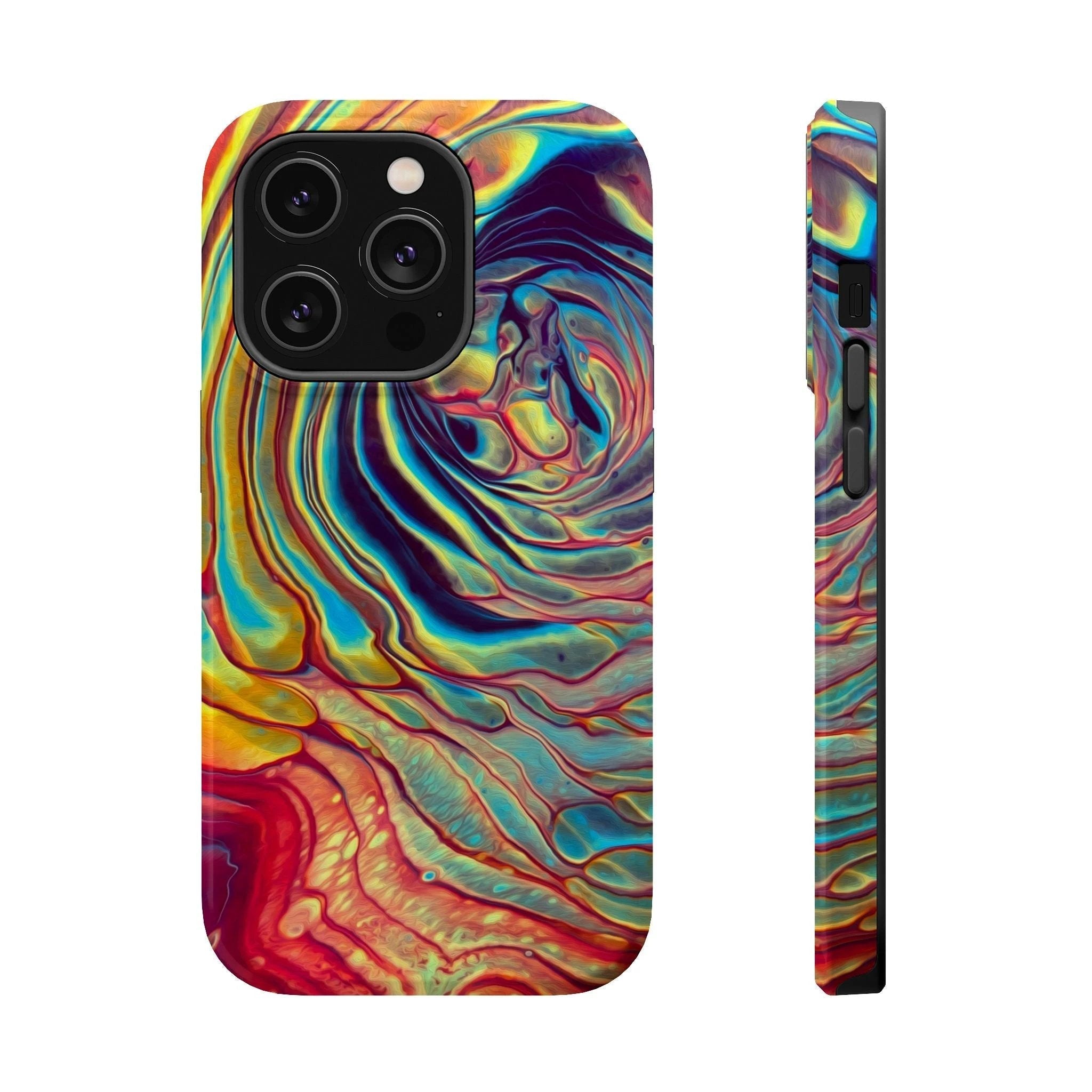 Bespattered Facade Rainbow Rings Abstract Art MagSafe Tough Case by Bespattered Facade