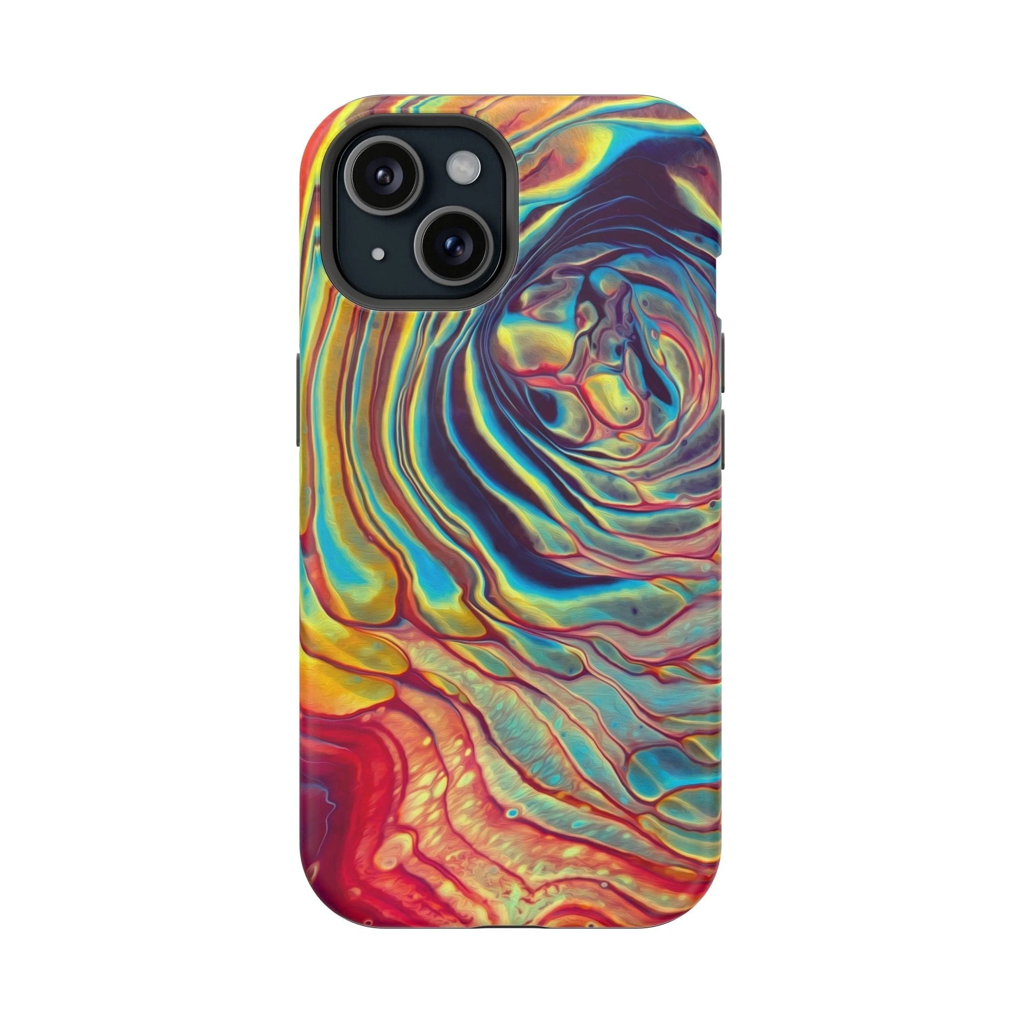 Bespattered Facade Rainbow Rings Abstract Art MagSafe Tough Case by Bespattered Facade