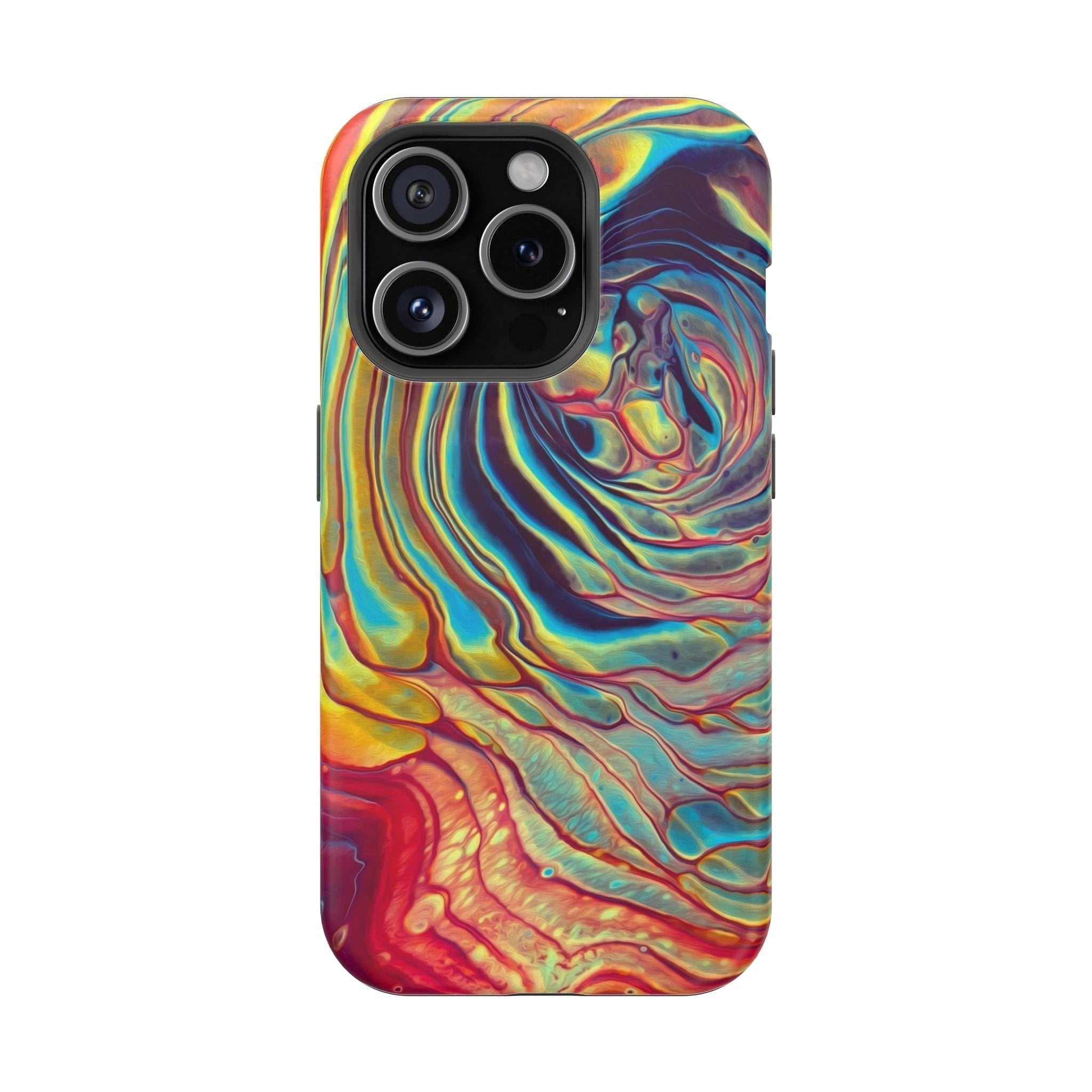 Bespattered Facade Rainbow Rings Abstract Art MagSafe Tough Case by Bespattered Facade