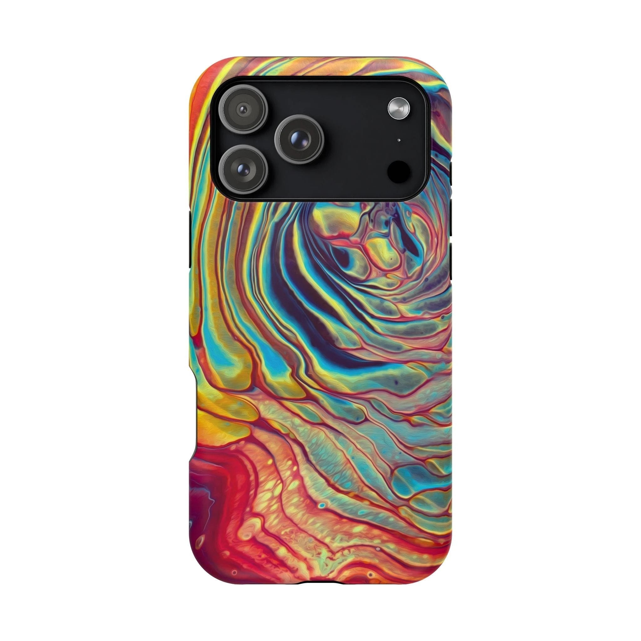 Bespattered Facade Rainbow Rings Abstract Art MagSafe Tough Case by Bespattered Facade
