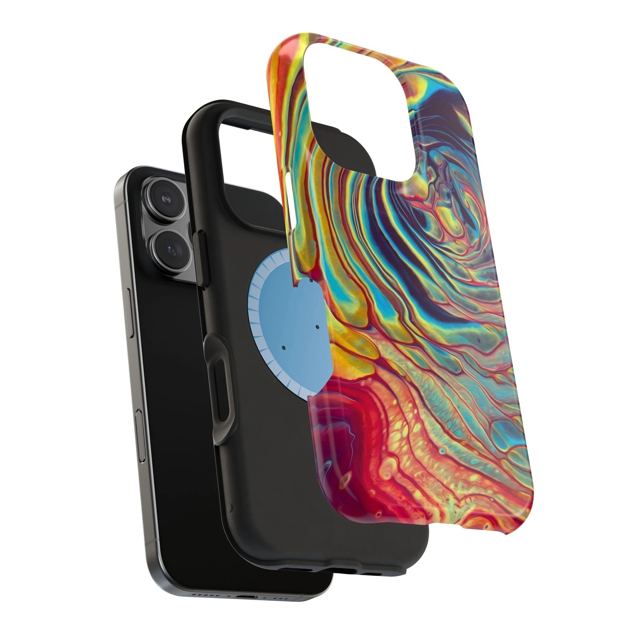 Bespattered Facade Rainbow Rings Abstract Art MagSafe Tough Case by Bespattered Facade