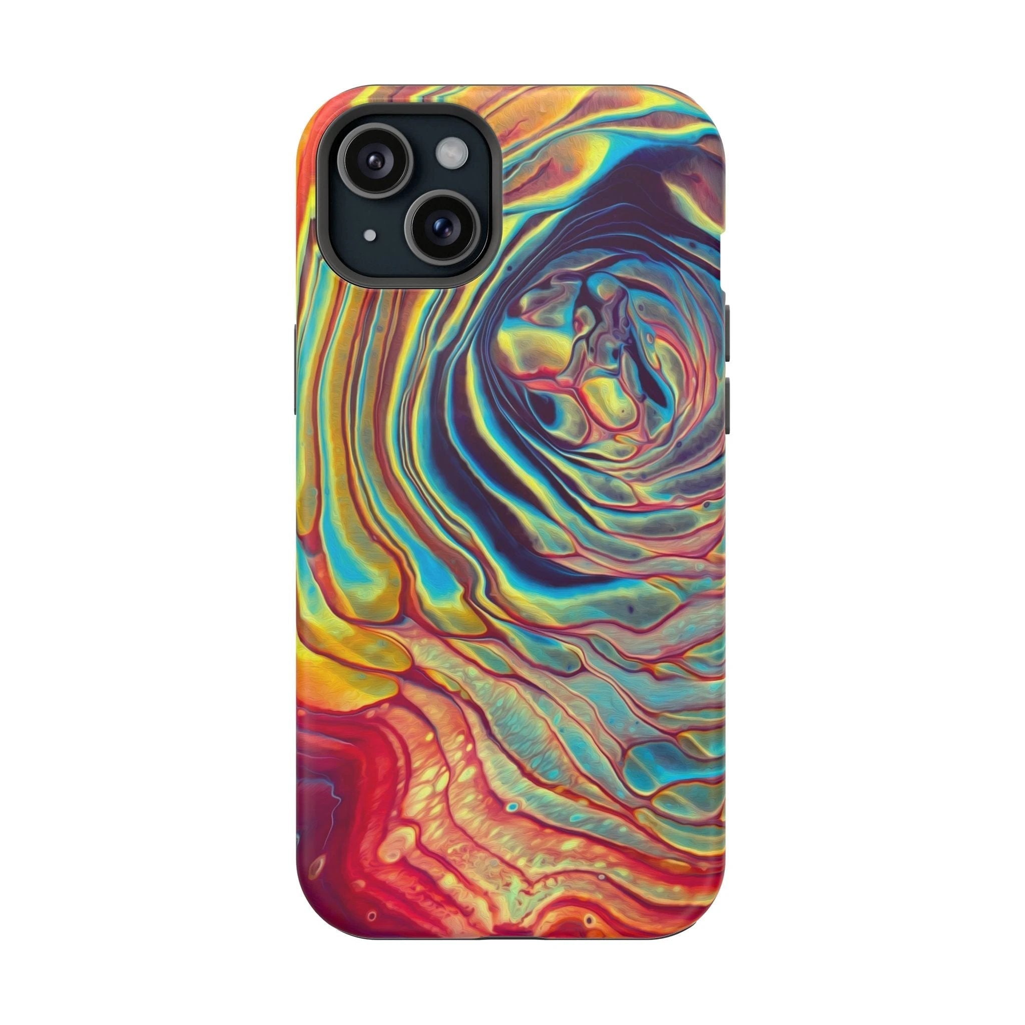 Bespattered Facade Rainbow Rings Abstract Art MagSafe Tough Case by Bespattered Facade