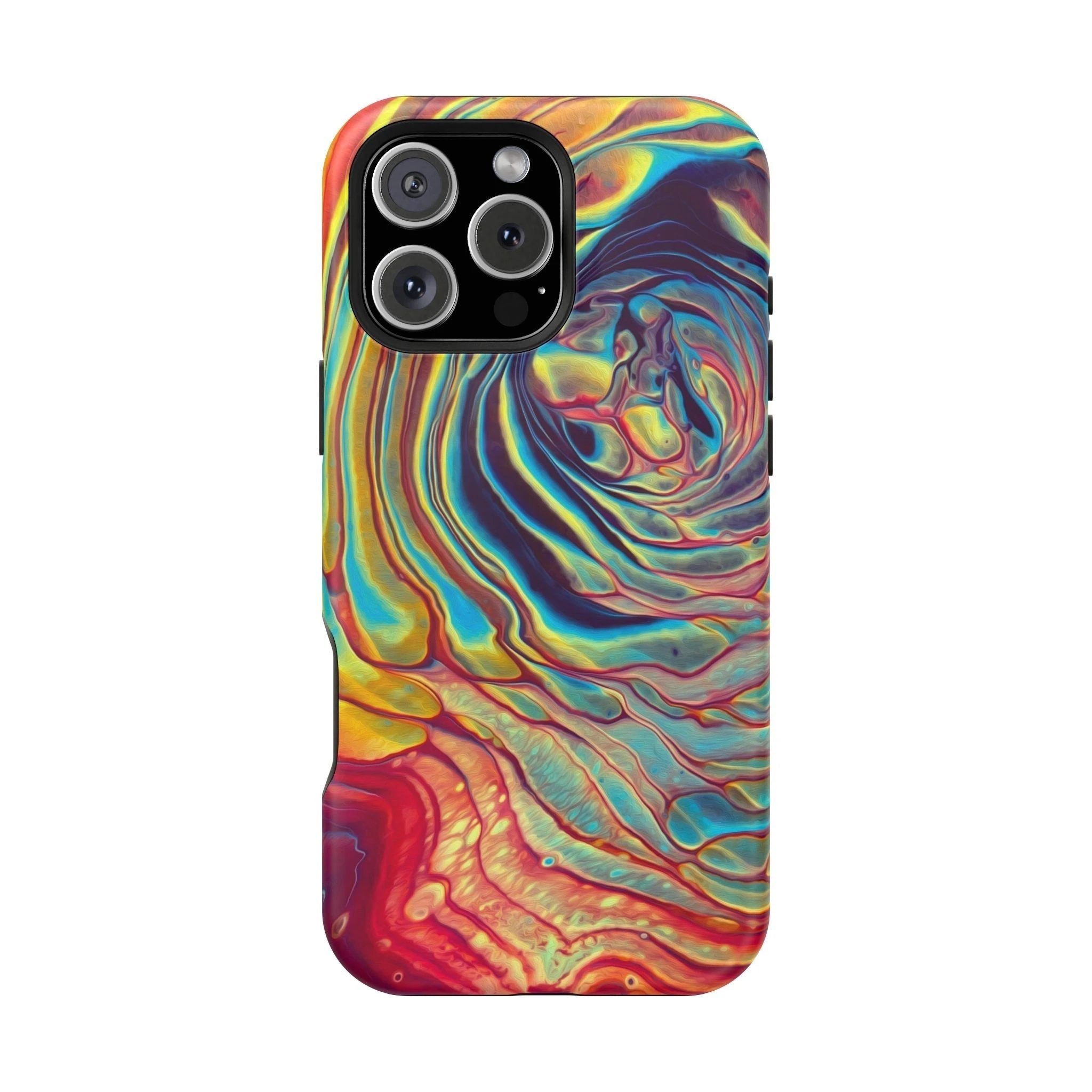 Bespattered Facade Rainbow Rings Abstract Art MagSafe Tough Case by Bespattered Facade