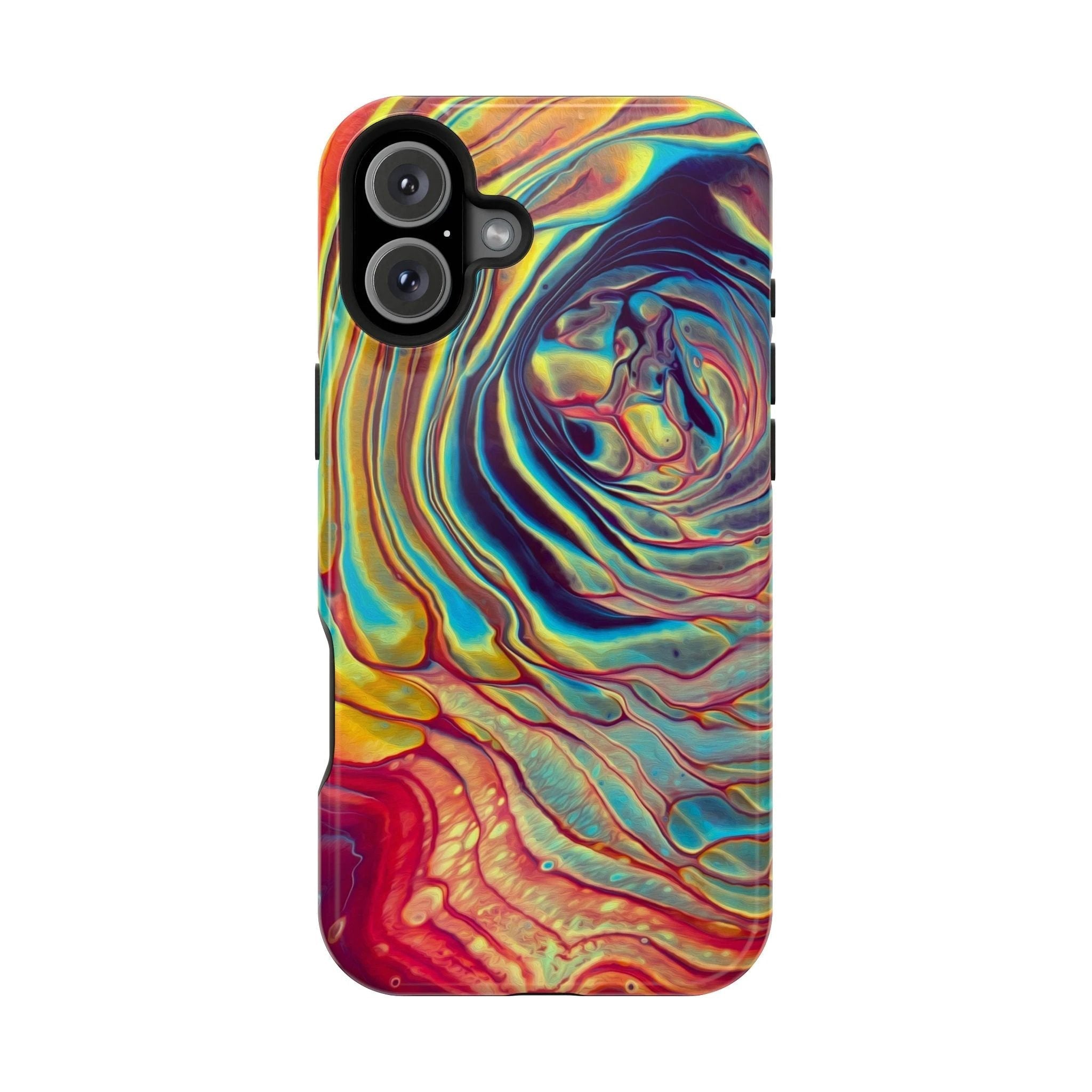 Bespattered Facade Rainbow Rings Abstract Art MagSafe Tough Case by Bespattered Facade