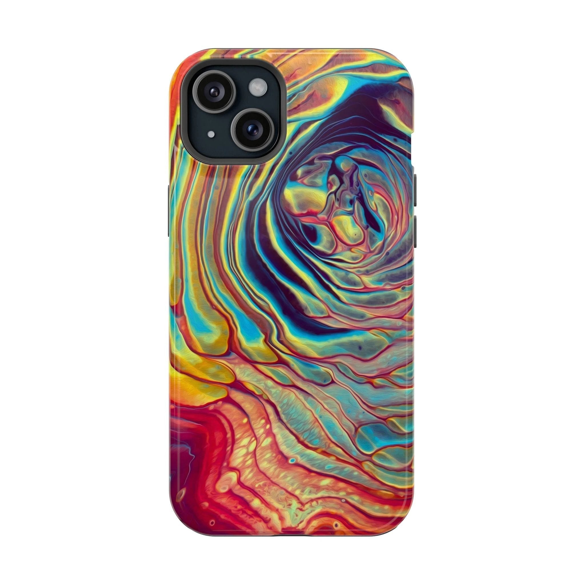 Bespattered Facade Rainbow Rings Abstract Art MagSafe Tough Case by Bespattered Facade