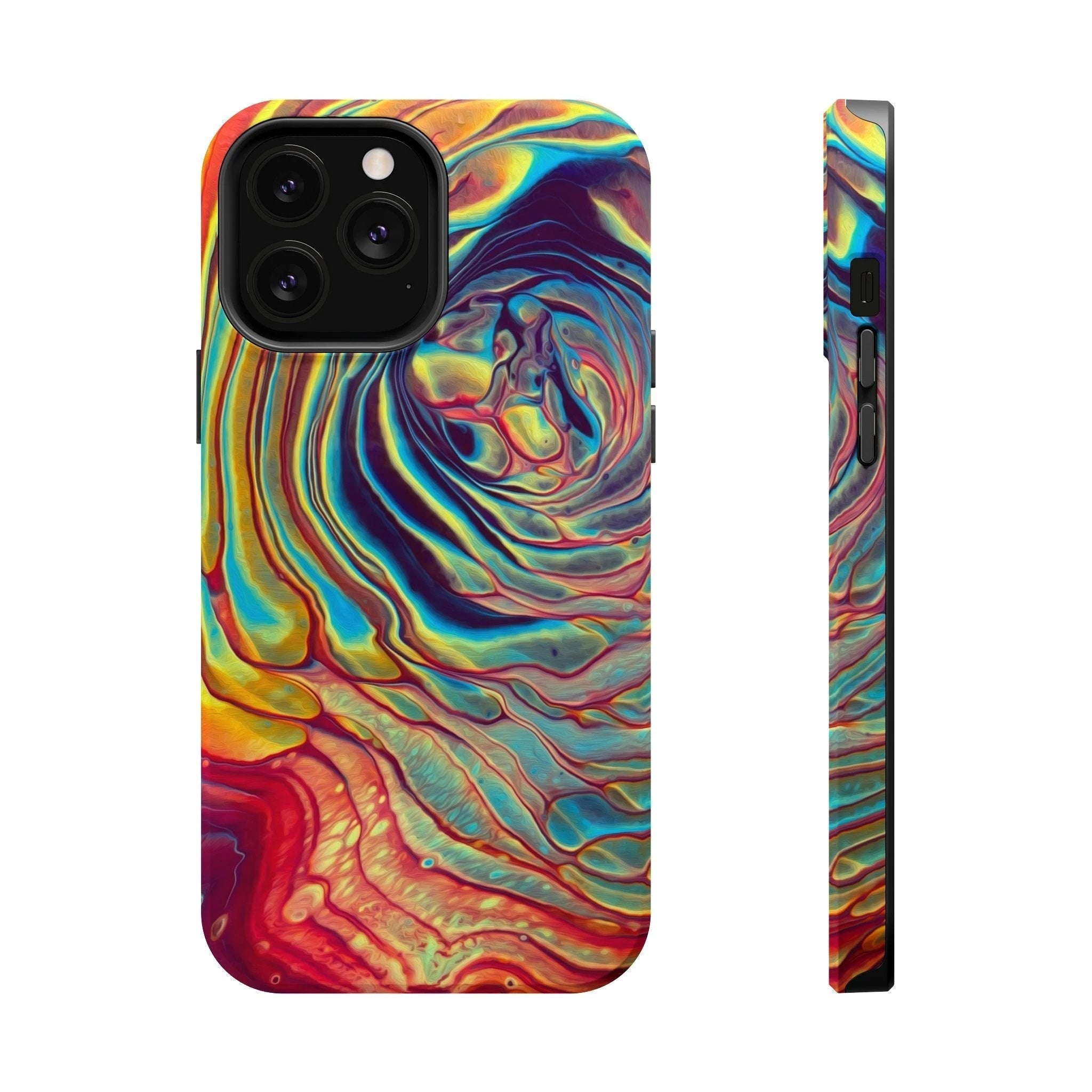 Bespattered Facade Rainbow Rings Abstract Art MagSafe Tough Case by Bespattered Facade