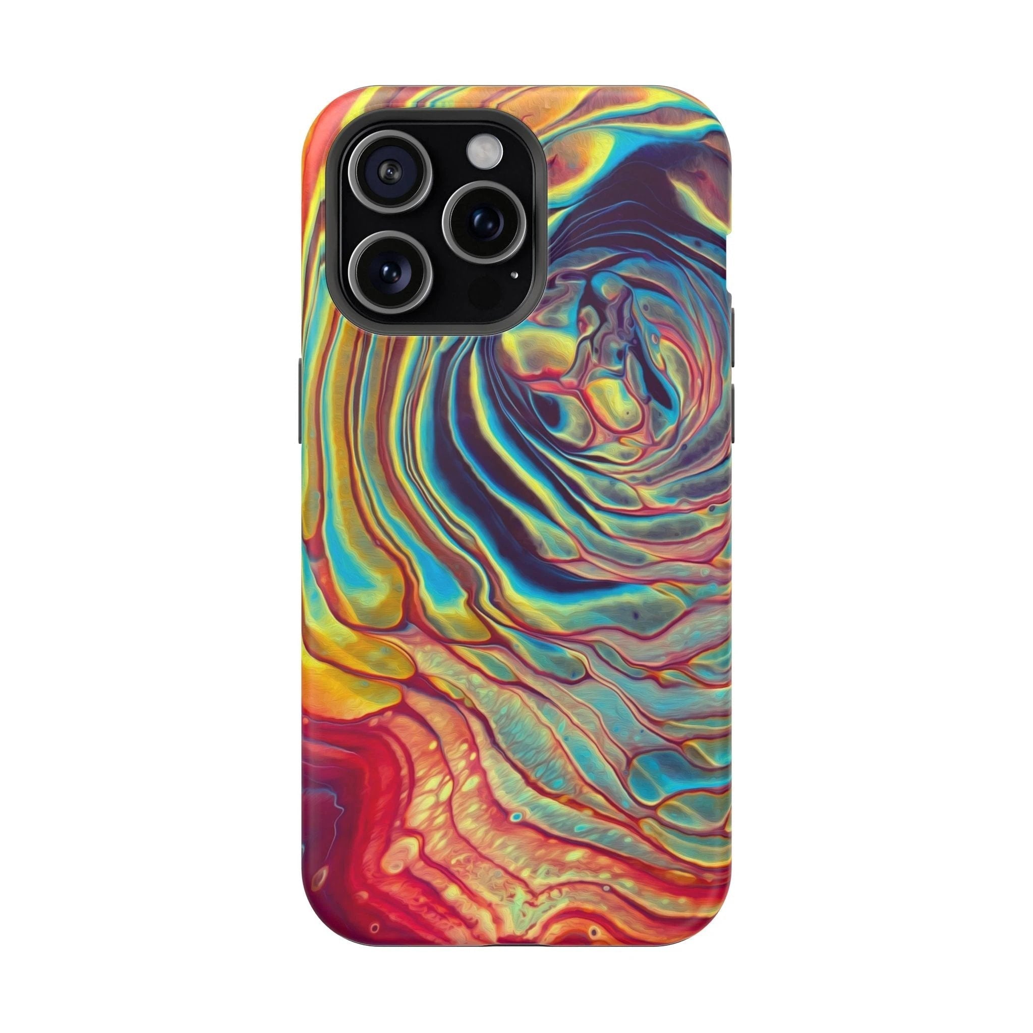 Bespattered Facade Rainbow Rings Abstract Art MagSafe Tough Case by Bespattered Facade