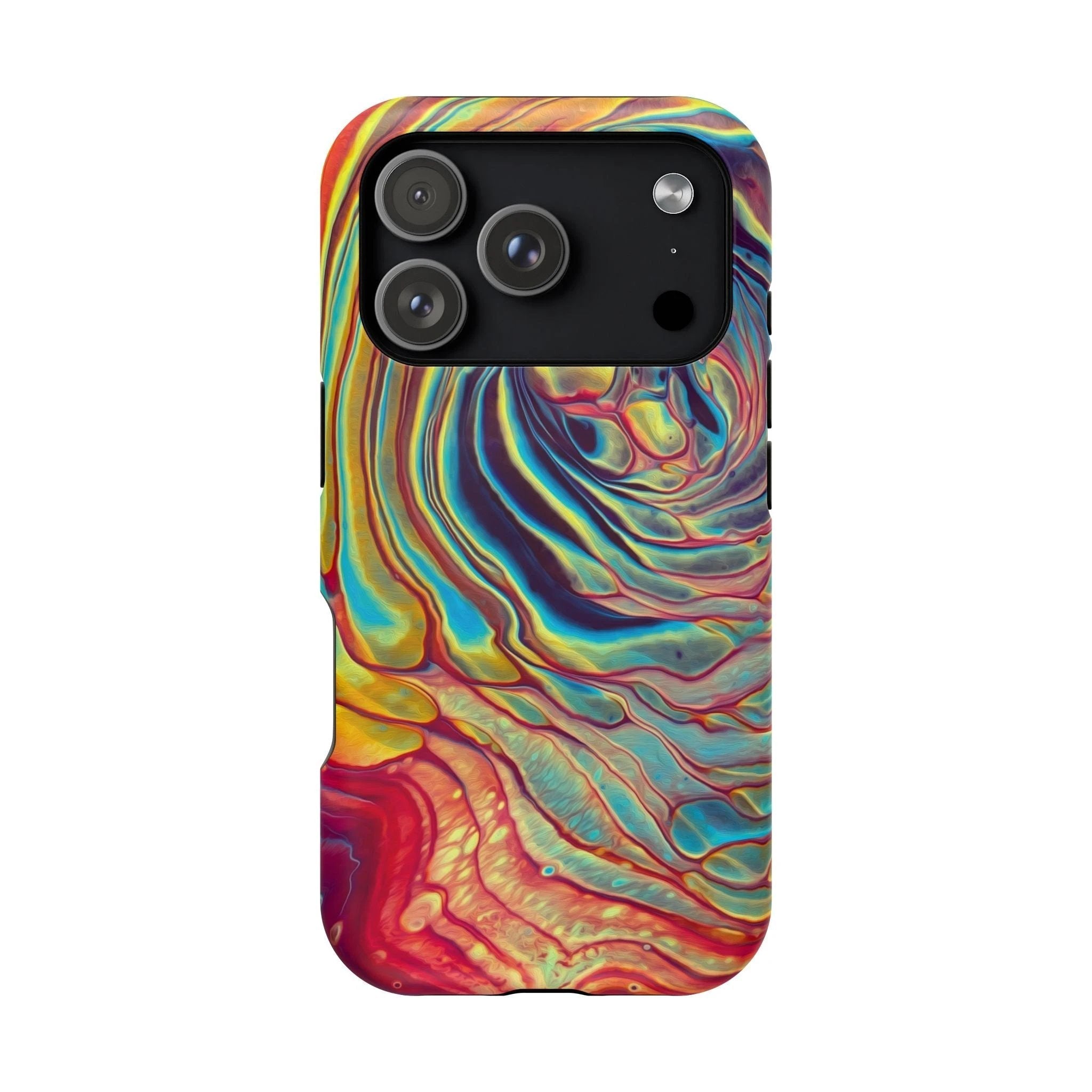 Bespattered Facade Rainbow Rings Abstract Art MagSafe Tough Case by Bespattered Facade