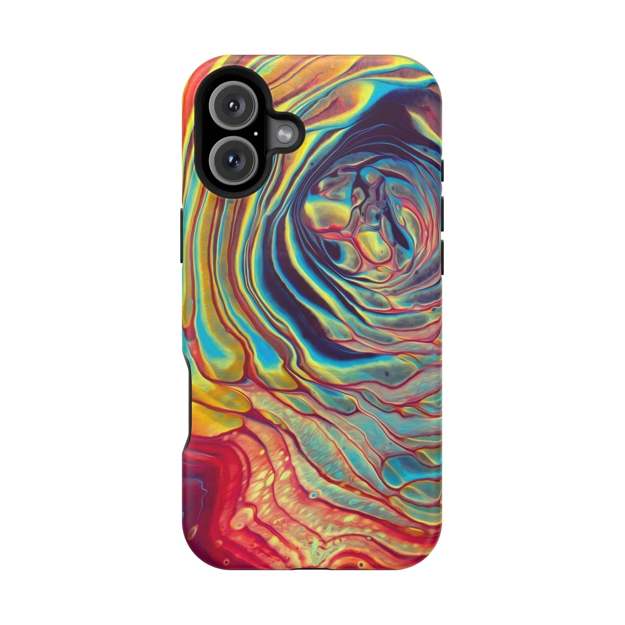 Bespattered Facade Rainbow Rings Abstract Art MagSafe Tough Case by Bespattered Facade