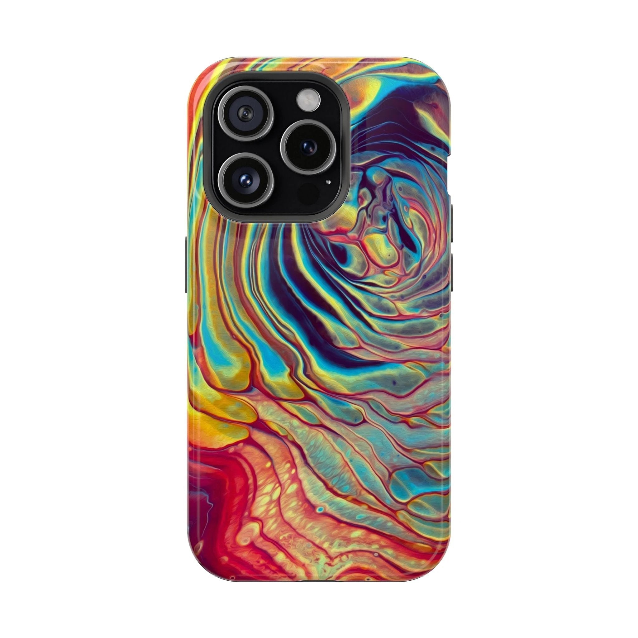 Bespattered Facade Rainbow Rings Abstract Art MagSafe Tough Case by Bespattered Facade