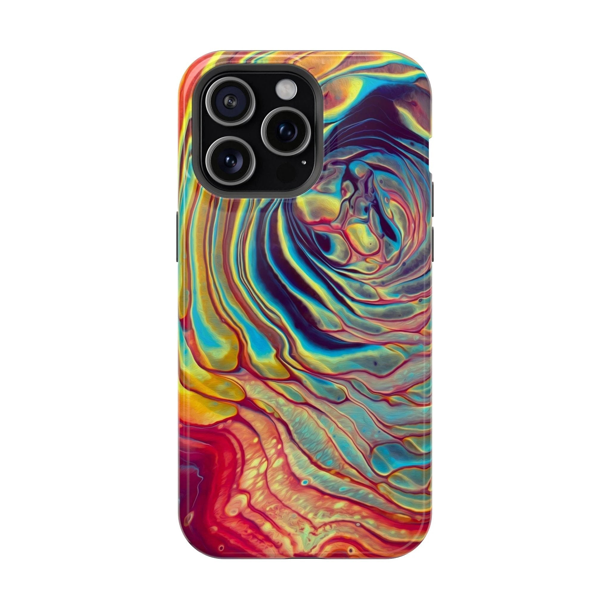 Bespattered Facade Rainbow Rings Abstract Art MagSafe Tough Case by Bespattered Facade