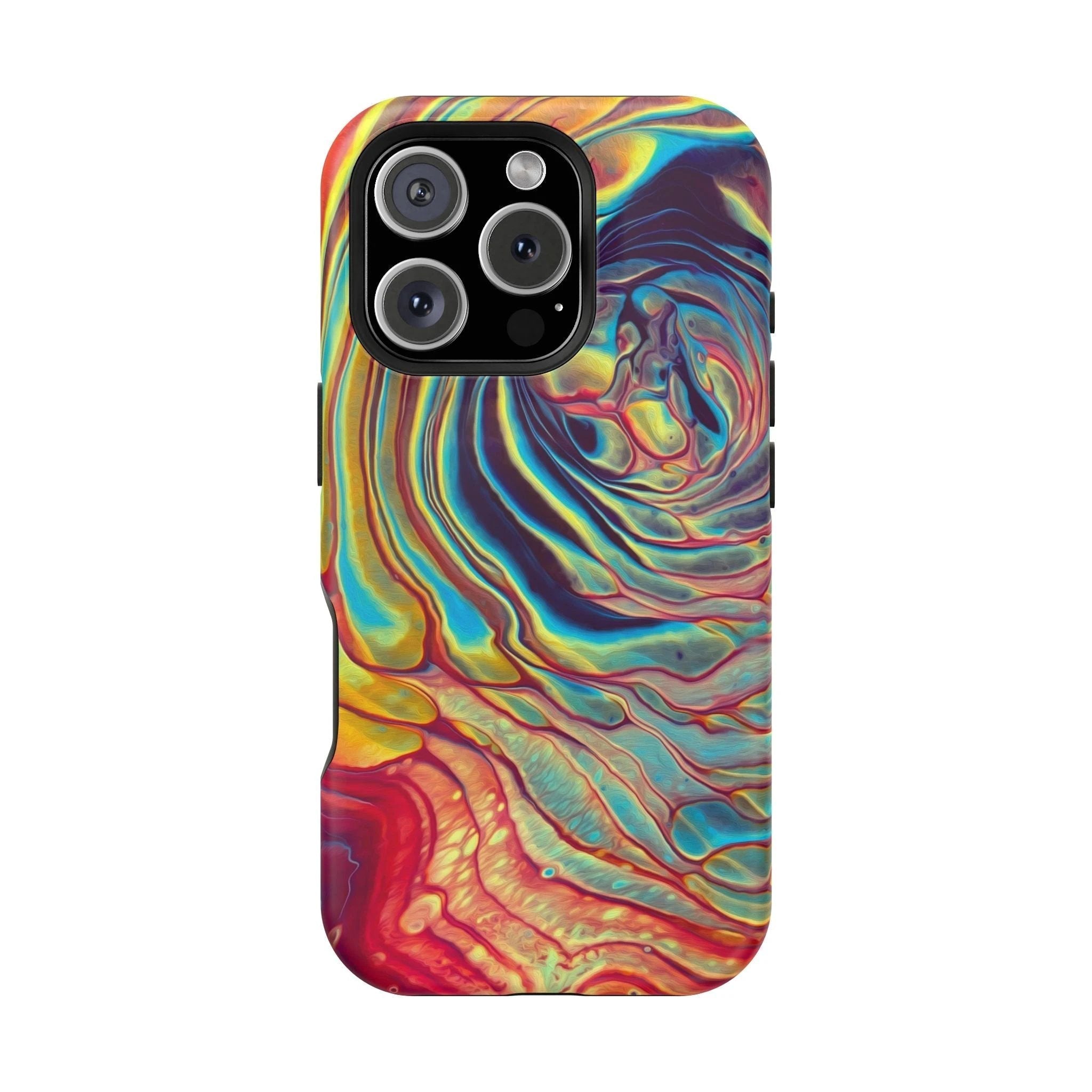 Bespattered Facade Rainbow Rings Abstract Art MagSafe Tough Case by Bespattered Facade