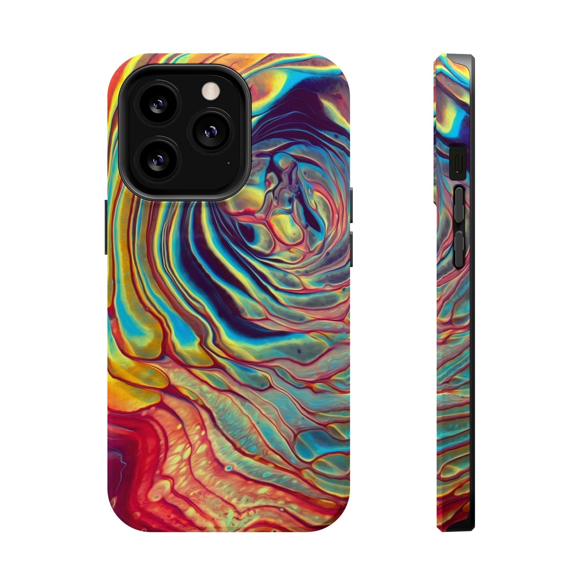 Bespattered Facade Rainbow Rings Abstract Art MagSafe Tough Case by Bespattered Facade
