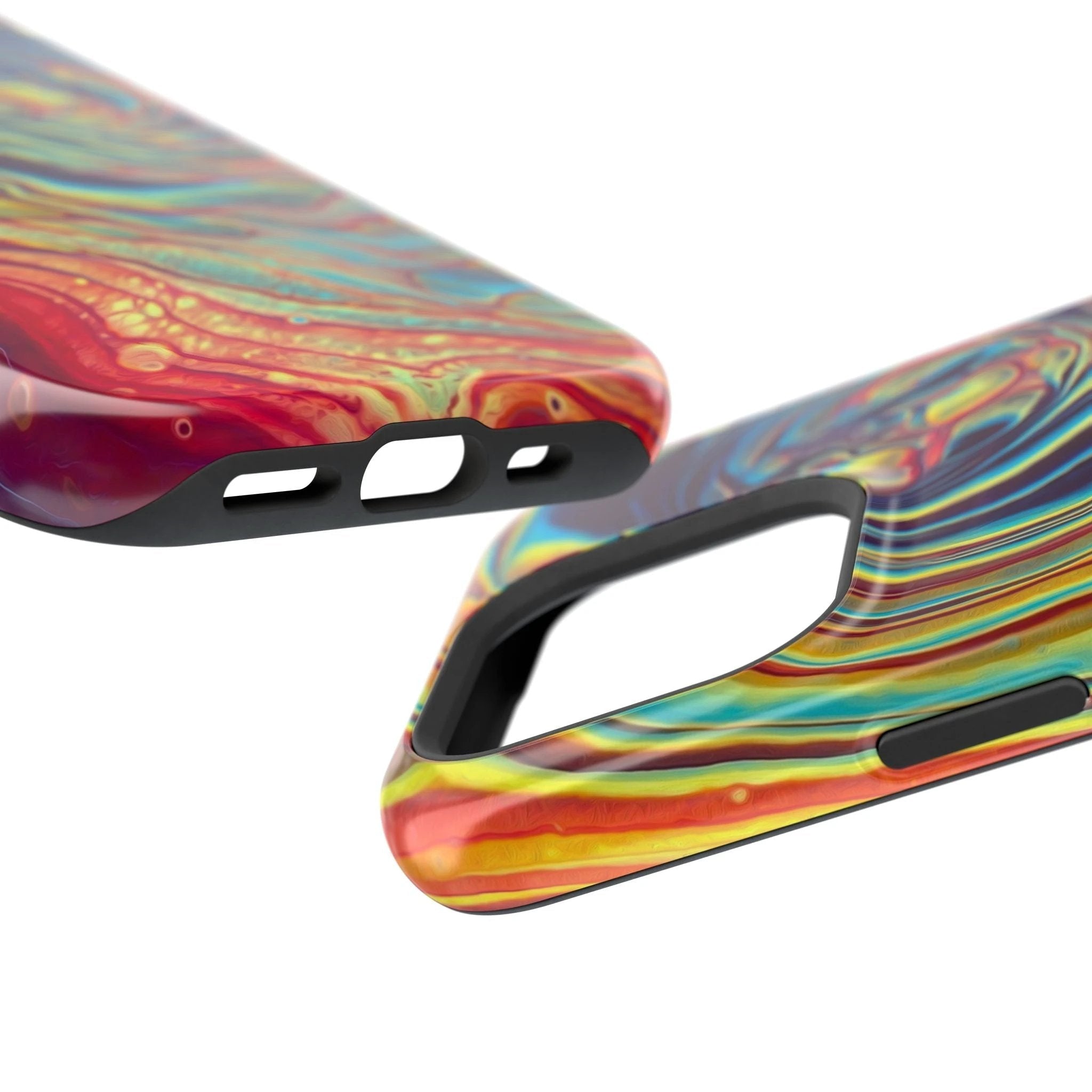 Bespattered Facade Rainbow Rings Abstract Art MagSafe Tough Case by Bespattered Facade